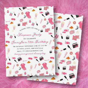 Slumber Party Sleepover Kids Birthday Party Invitation