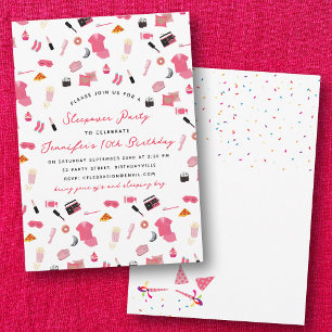 Slumber Party Sleepover Kids Birthday Party Invitation
