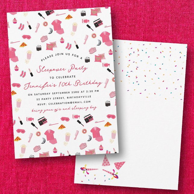Slumber Party Sleepover Kids Birthday Party Invitation (Slumber Party Sleepover Kids Birthday Party Invitation)