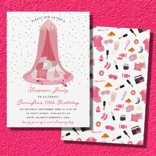 Slumber Party Sleepover Tent Kids Birthday Party Invitation