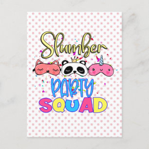 Slumber Party Squad Girls Pajamas Matching  Postcard