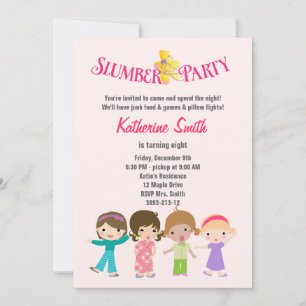 Slumber Sleepover Birthday Party Invitation