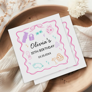 Slumber Sleepover Party Girl Birthday Napkin