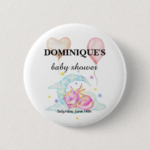 Slumbering Dragon Dreams - Baby Shower Button