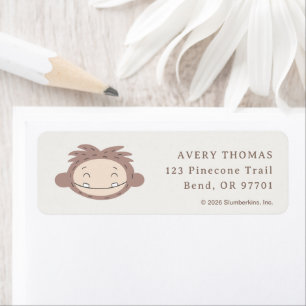 Slumberkins Bigfoot Birthday Return Address Label