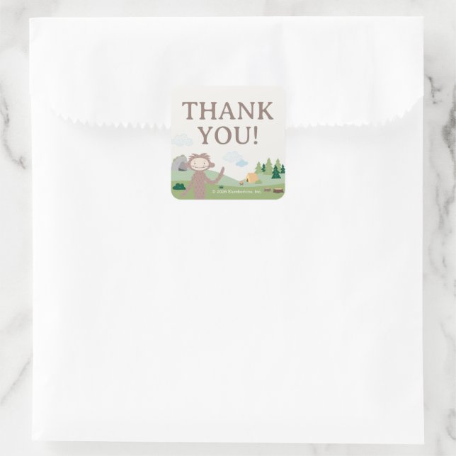 Slumberkins Bigfoot Thank You Square Sticker (Bag)