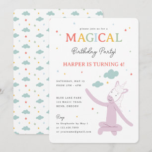 Slumberkins Magical Rainbow Unicorn Birthday Invitation