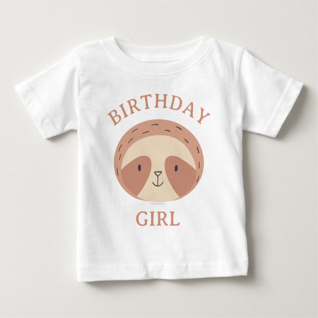 Slumberkins Sloth Birthday Girl Baby T-Shirt (Front)