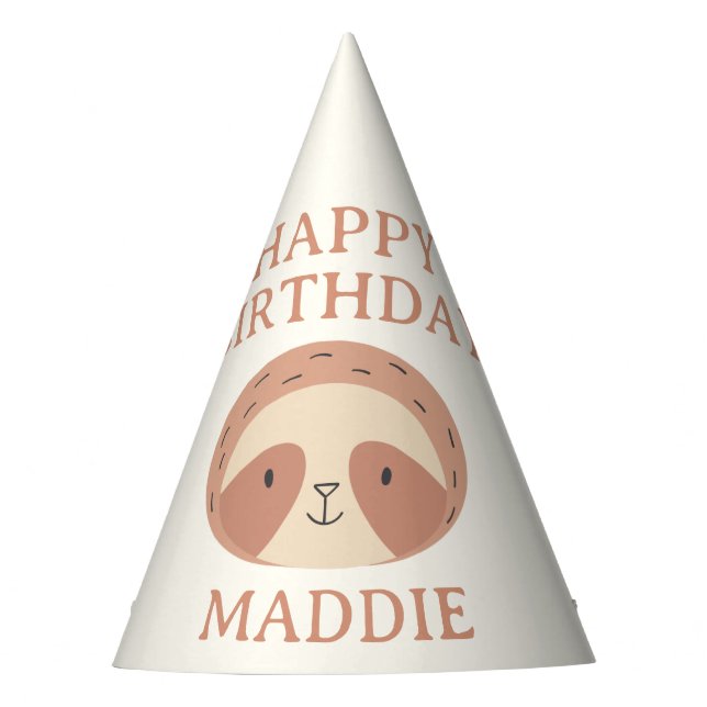 Slumberkins Sloth Birthday Party Hat (Front)