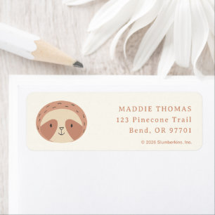 Slumberkins Sloth Birthday Return Address Label