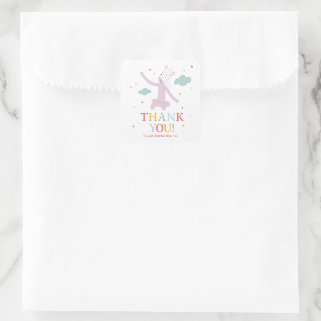 Slumberkins Unicorn Thank You Square Sticker (Bag)
