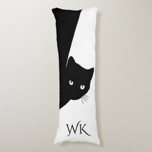 Sly Black Cat Monogram Body Cushion