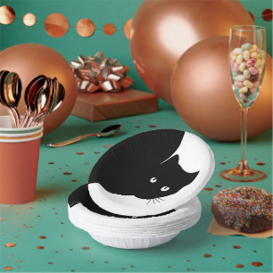 Sly Black Cat Paper Plate
