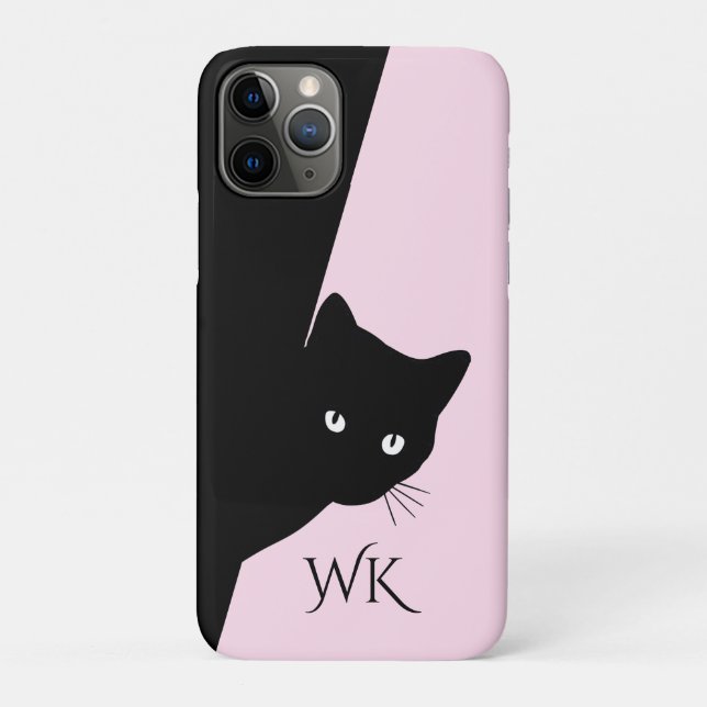 Sly Black Cat Pink Case-Mate iPhone Case (Back)