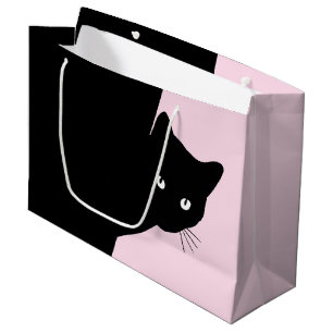 Sly Black Cat Pink Large Gift Bag
