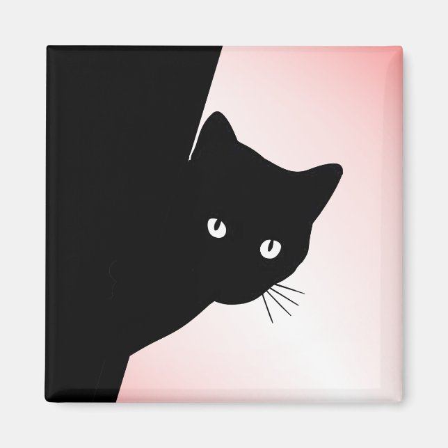 Sly Black Cat Pink Magnet (Front)