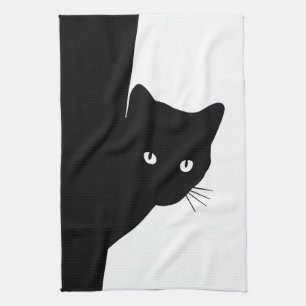 Sly Black Cat Tea Towel