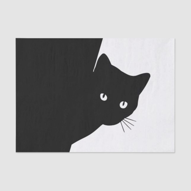 Sly Black Cat Tissue Paper (Front)