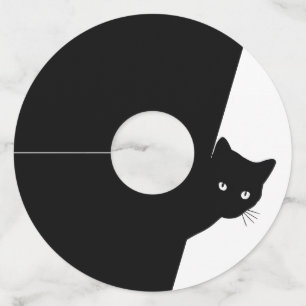 Sly Black Cat Wine Glass Tag