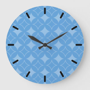 Sly blue shippo pattern large clock