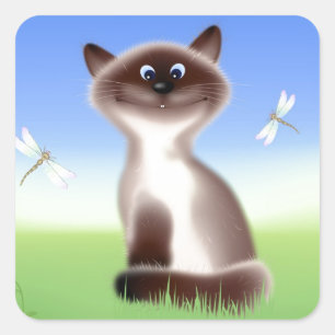 Sly Cat Square Sticker