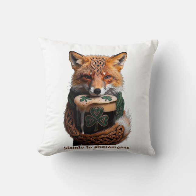 Sly Emerald Fox Toast T-Shirt  Cushion (Front)