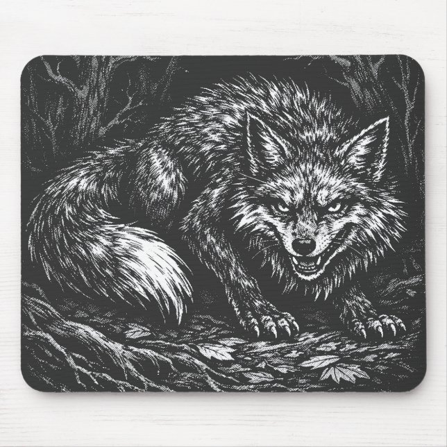 Sly Forest Fox — by BurnsInHell Mouse Pad (Front)