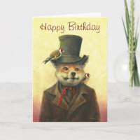 Sly Fox And Goldfinch Greetings Card