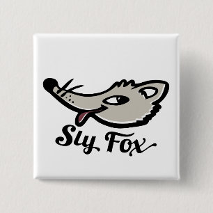 Sly fox button / badge