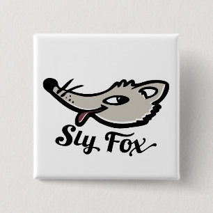 Sly fox button / badge