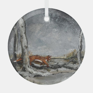 Sly in the Snow Glass Tree Decoration