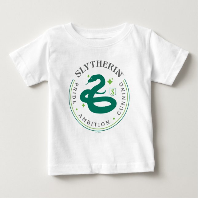 SLYTHERIN™ Green Snake House Pride Badge Baby T-Shirt (Front)