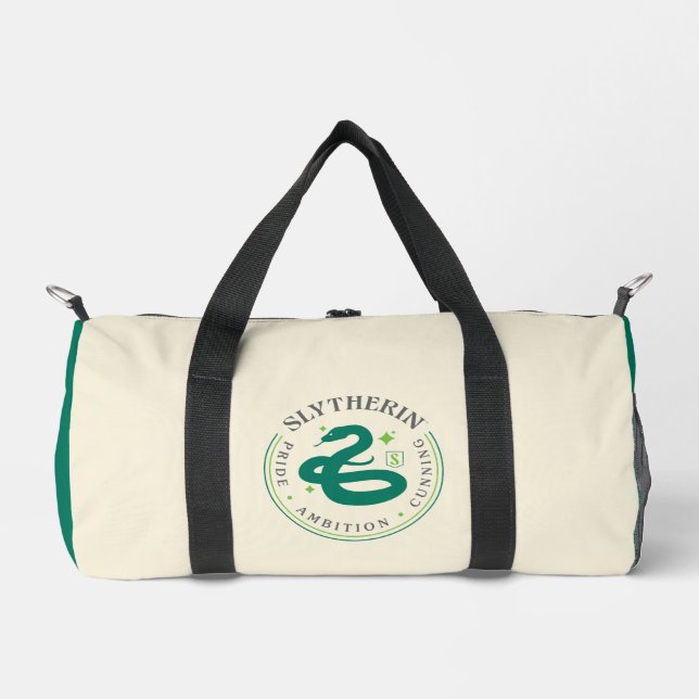 SLYTHERIN™ Green Snake House Pride Badge Duffle Bag (Front)