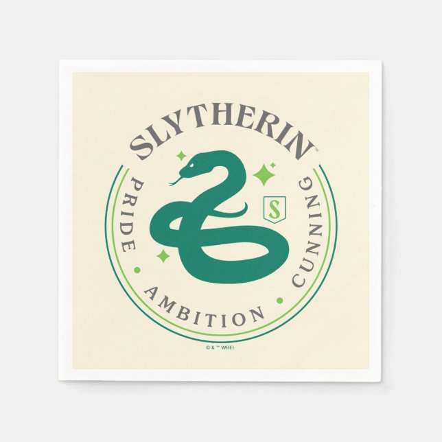 SLYTHERIN™ Green Snake House Pride Badge Napkin (Front)
