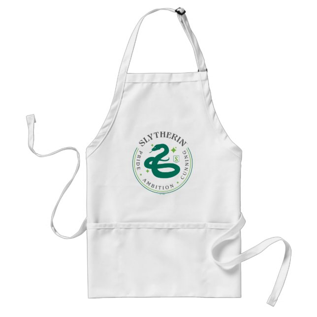 SLYTHERIN™ Green Snake House Pride Badge Standard Apron (Front)