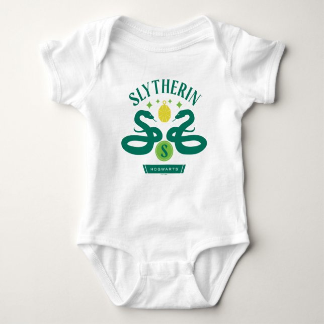 SLYTHERIN™ House Double Snake Locket Graphic Baby Bodysuit (Front)