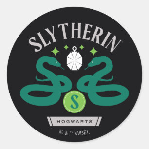 SLYTHERIN™ House Double Snake Locket Graphic Classic Round Sticker