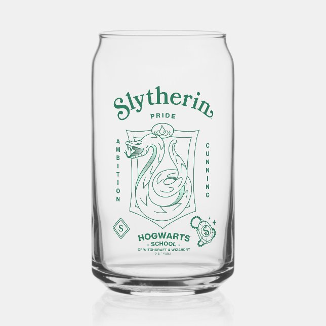 SLYTHERIN™ Pride Ambition Cunning Crest Can Glass (Front)