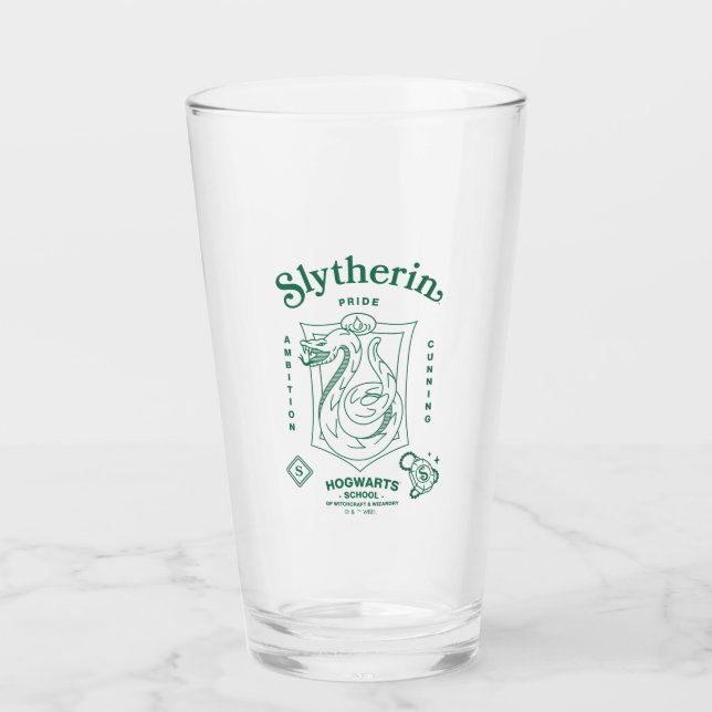 SLYTHERIN™ Pride Ambition Cunning Crest Glass (Front)