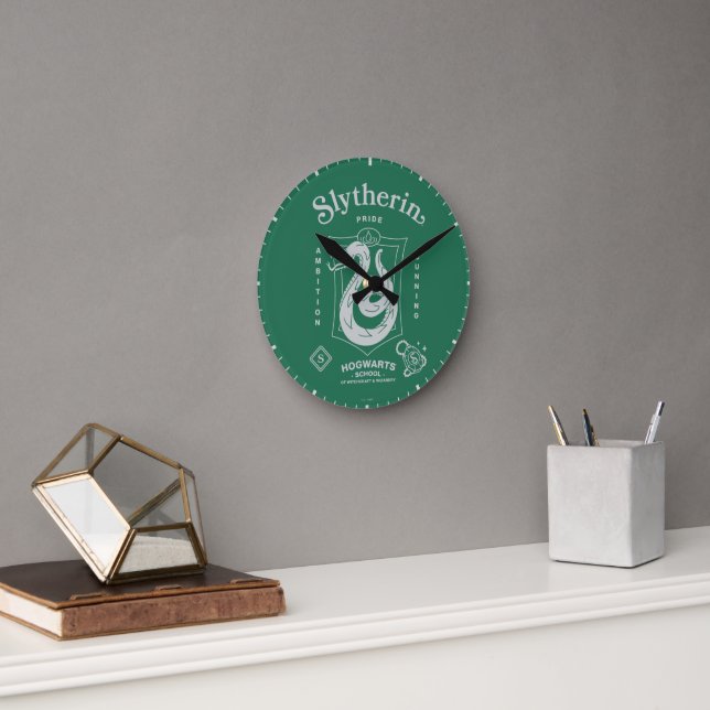 SLYTHERIN™ Pride Ambition Cunning Crest Round Clock (Office)