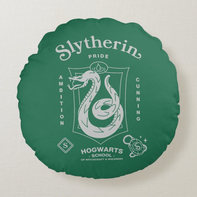 SLYTHERIN™ Pride Ambition Cunning Crest Round Cushion (Front)