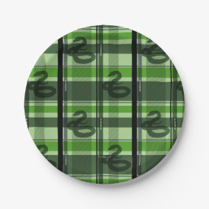 SLYTHERIN™ Tartan Plaid Pattern Paper Plate