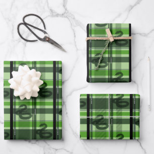 SLYTHERIN™ Tartan Plaid Pattern Wrapping Paper Sheet