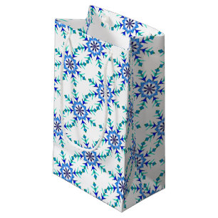 Sm Gift Bag Blue Snowflakes