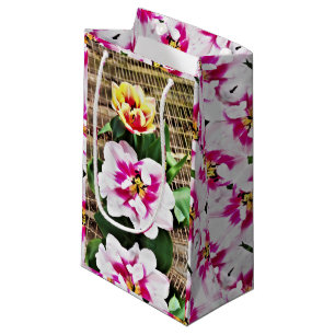 Sm Gift bag Pink/Yellow Tulips