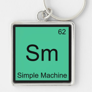 Sm - Simple Machine Chemistry Element Symbol Tee Key Ring