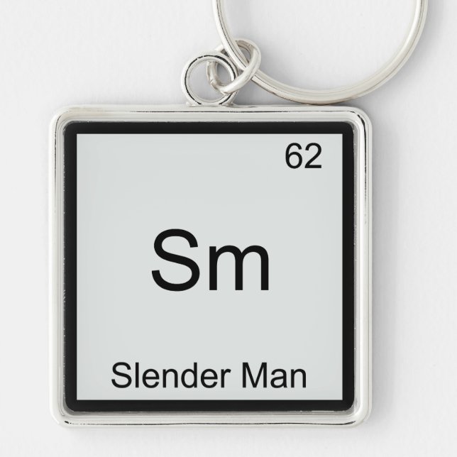 Sm - Slender Man Funny Chemistry Element Symbol Key Ring (Front)
