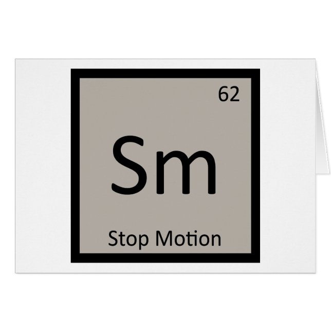 Sm - Stop Motion Animation Chemistry Symbol (Front Horizontal)