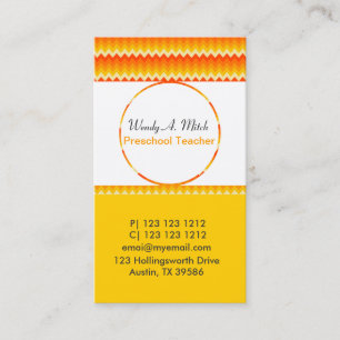 Smack in the Middle Geometric Zig Zag Pattern Business Card