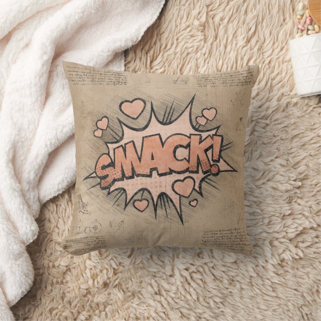 SMACK! Vintage Comic Book Steampunk Pop Art Cushion (Blanket)